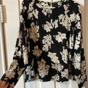 Maurices Floral Black and White Blouse